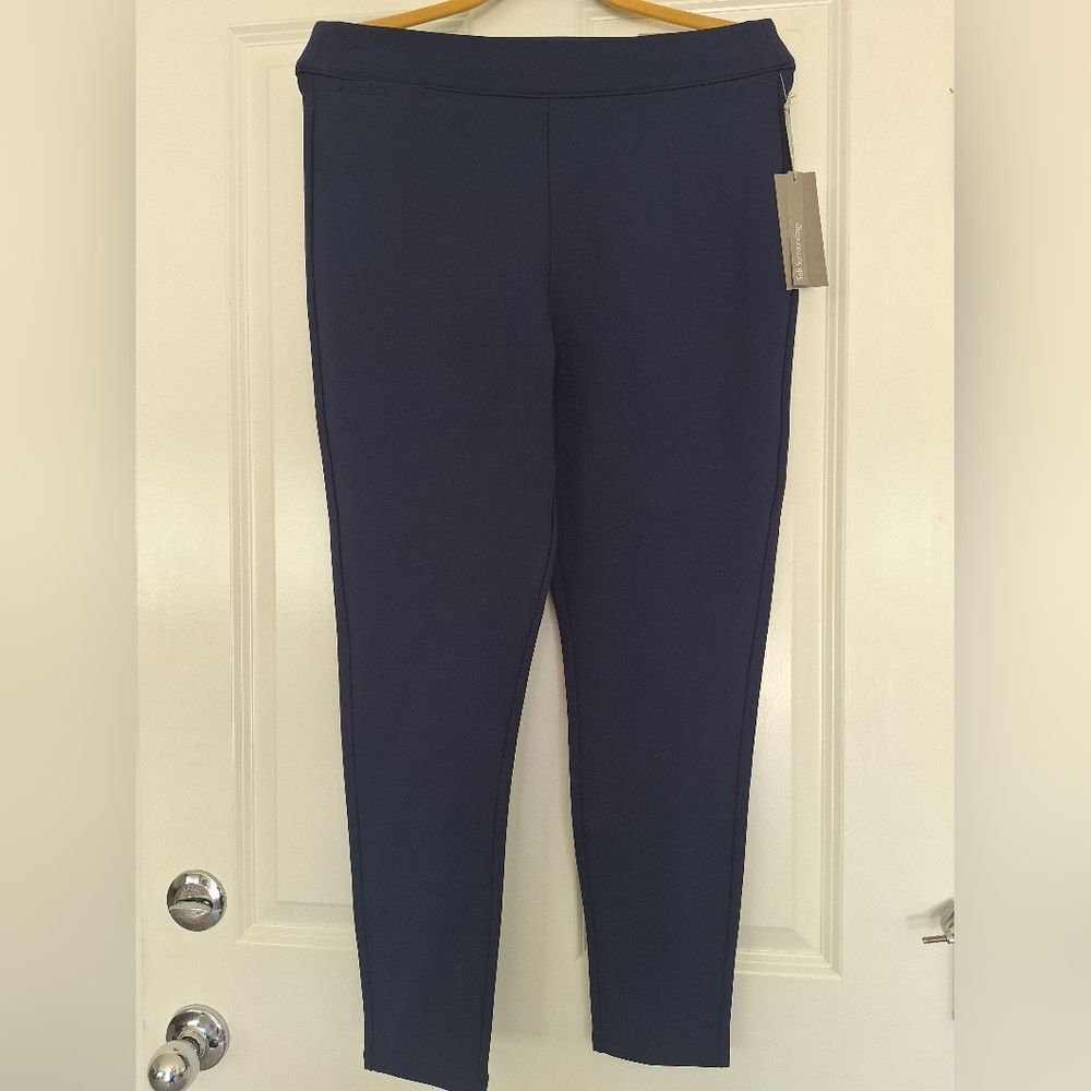 Soft Surroundings Essential Ponte Leggings Womens Medium Blue Exercise Workout